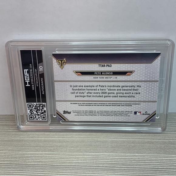 2021 Topps Triple Threads Auto Relic Amethyst Pete Alonso NY Mets (MISC8) - Picture 2 of 2